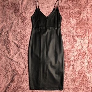 Forever 21 Black Pleather Dress Size Small